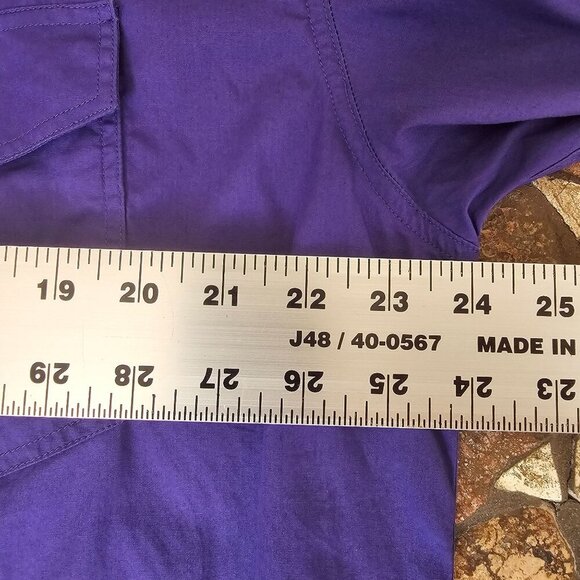 Roper Mens Purple Western Shirt 100% Cotton Long Sleeve With Snap Buttons, L - Picture 8 of 9
